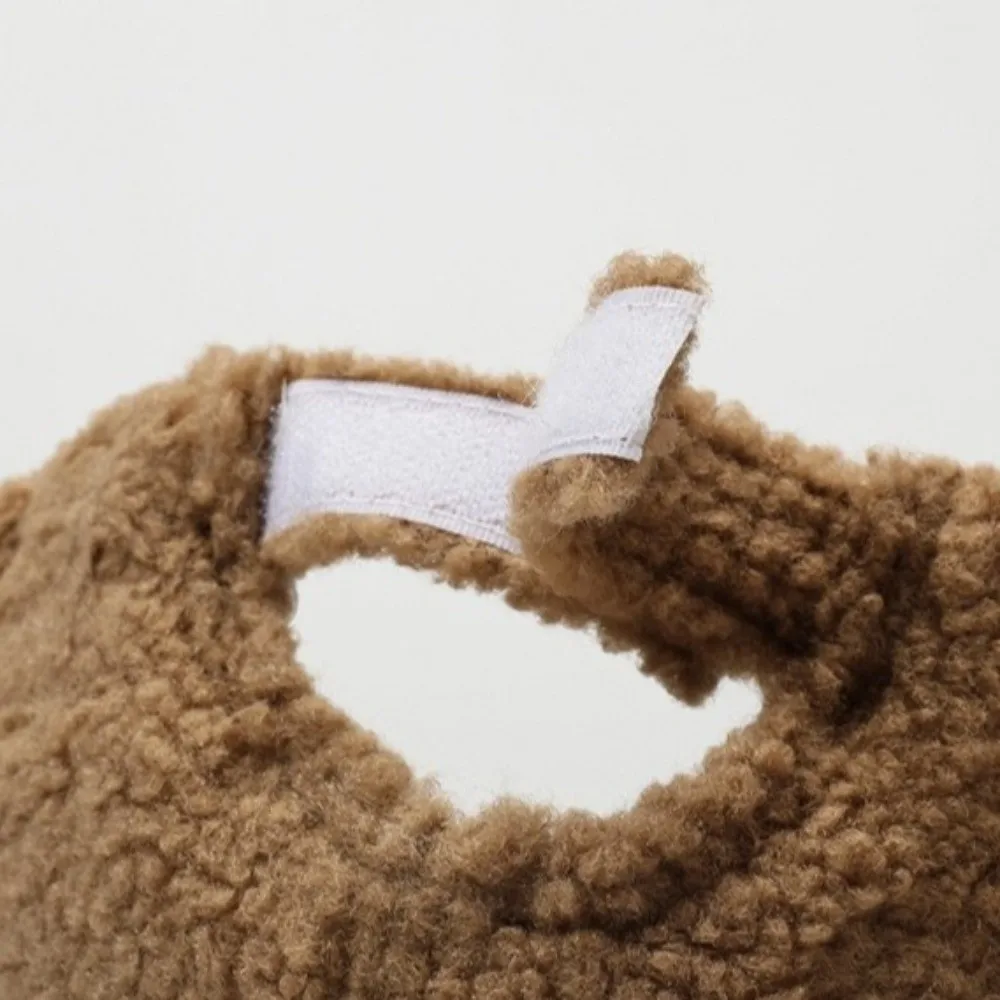 Simple Imitation Lambswool Landlord Cap Solid Color Rolled Edge Brimless Hat Docker Cap Winter
