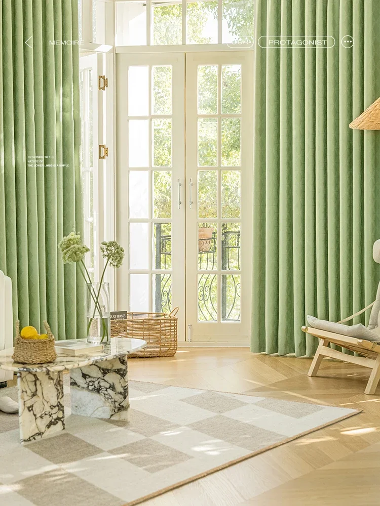 

Matcha Jacquard Curtains for Living Room Luxury Bedroom Blackout Cortinas Furniture Decoration Window Curtain Rideau 커튼 Tende IG