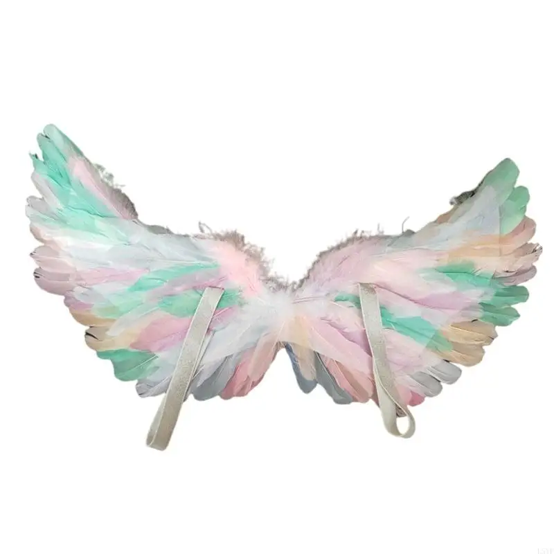 

L5YF Angel Wings Dress Up Costume Prop Fairy Wings for Halloween Masquerade