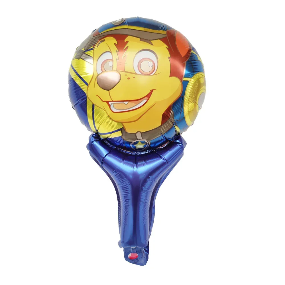 10Pcs 25*35Cm Paw Patrol Hand Stick Foil Balloons Globals Cartoon Dog Strip Balls Sids Boy Birthday Party Inflatable Toys Gift