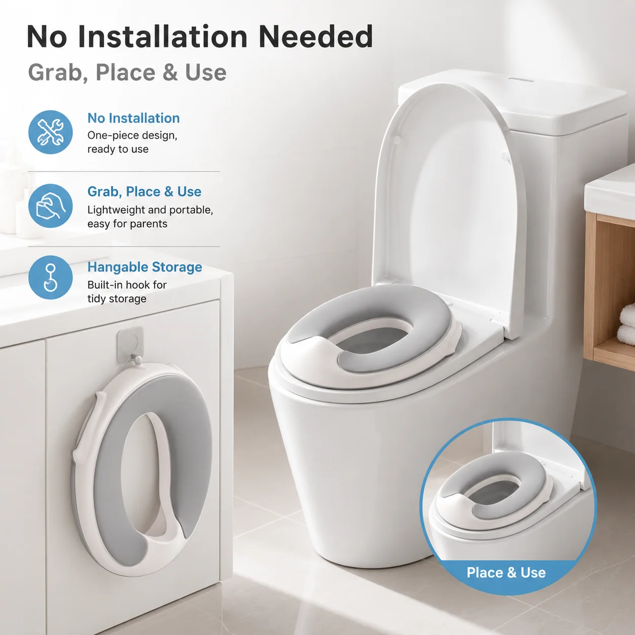 Asiento de entrenamiento para ir al baño para bebés, orinal portátil para niños pequeños, cojín suave antideslizante, para viajes, uso doméstico, ajuste adaptable
