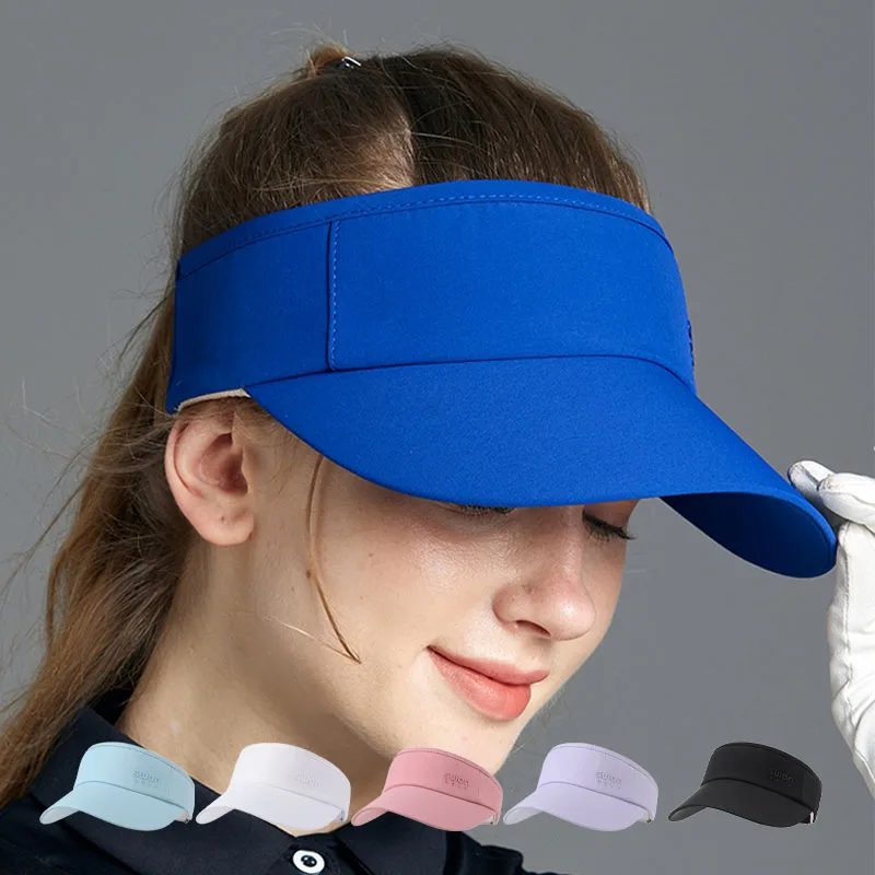 SG Women Sports Sun Visor Hats Sunscreen Golf Caps Breathable UV-proof Golf Empty Tops Hat Big Brim Cap Lady Anti-sweat Headwear