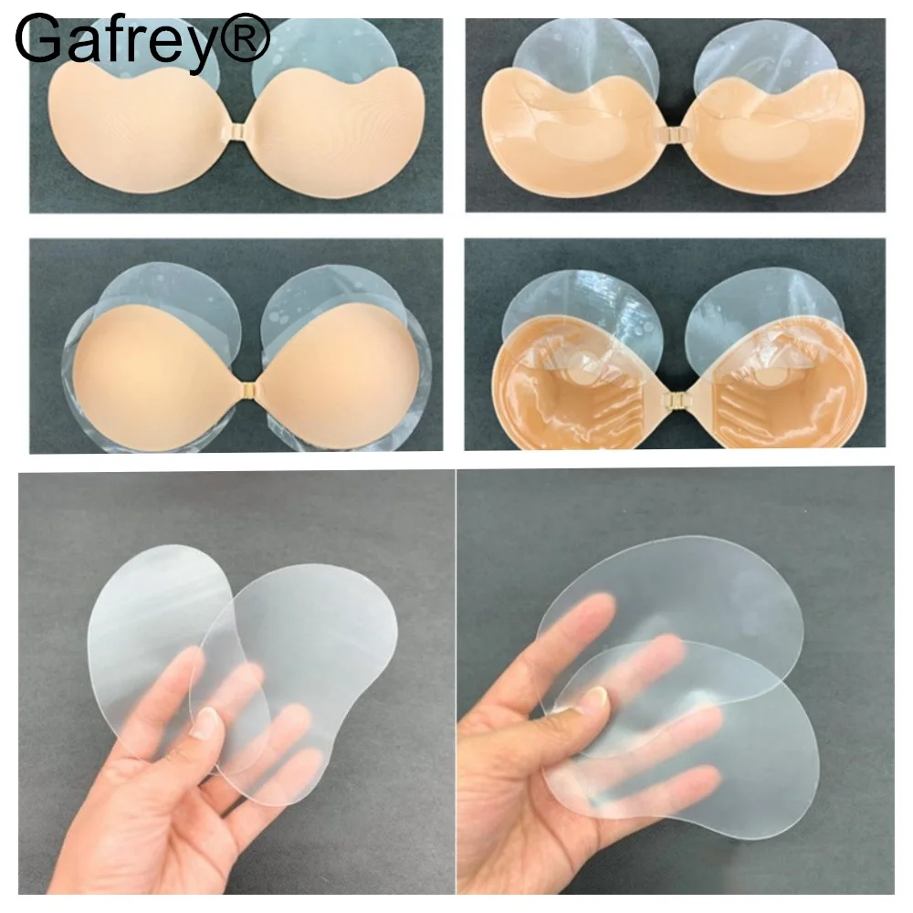 

2 Pairs Reusable Transparent Breast Lift Nipple Cover Adhesive Bra Strapless Breast Stickers Invisible Push Up Bra Sticker Tapes