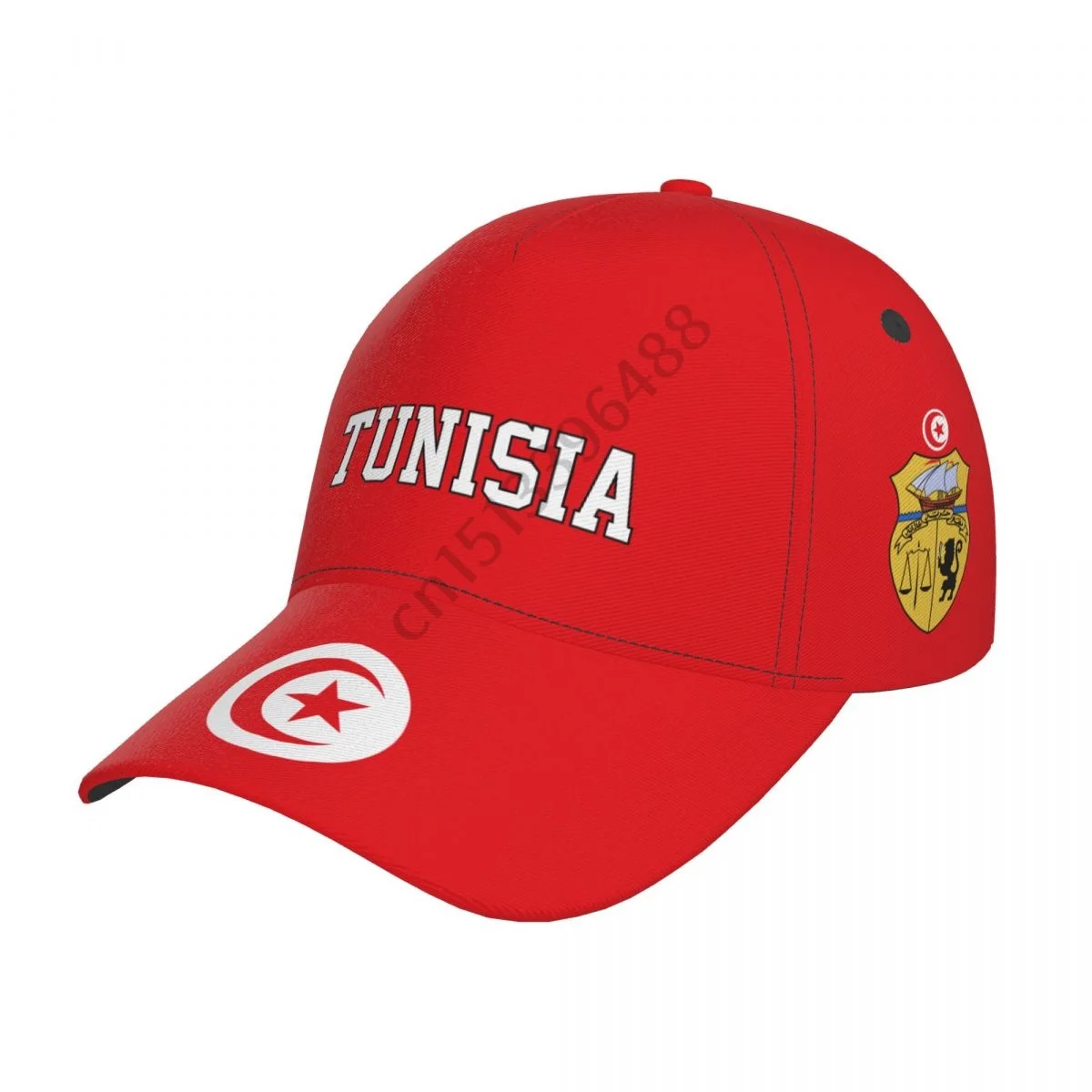 2025 Tunisia Country Flag Soccer Hats Sun Baseball Cap Breathable Adjustable Men Women Outdoor Fishing Hat