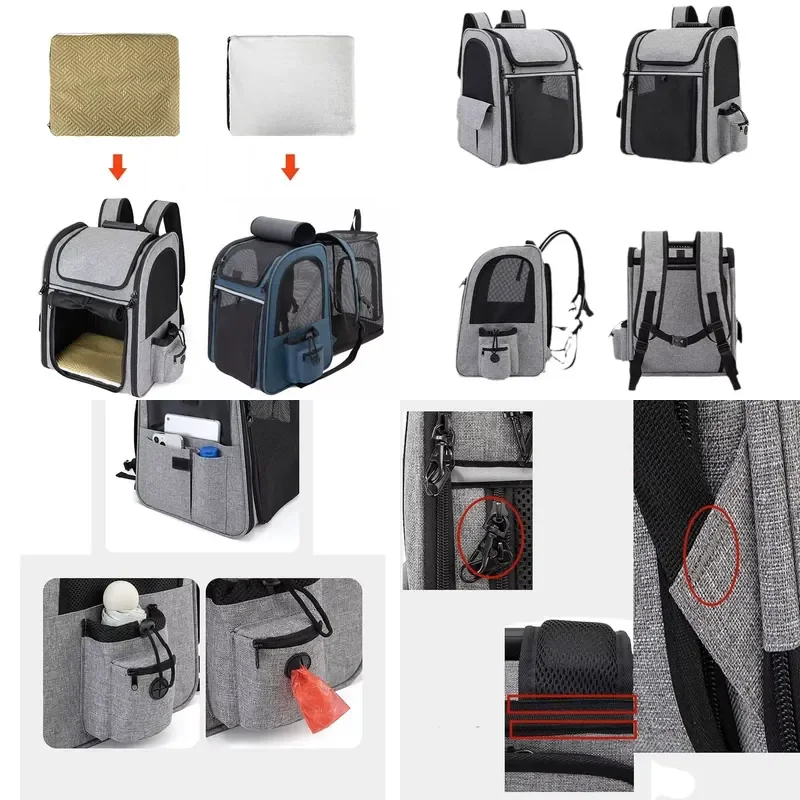 Large Size Simple Pet Tote Bag Backpack Durable Portable Zipper Breathable Small Animal Cat Dog Travel Carrier
