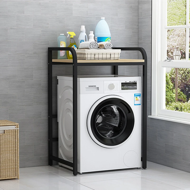 Roller washing machine rack Balcony floor-to-ceiling storage rack Dishwasher stacked above kitchen Adjustable single layer