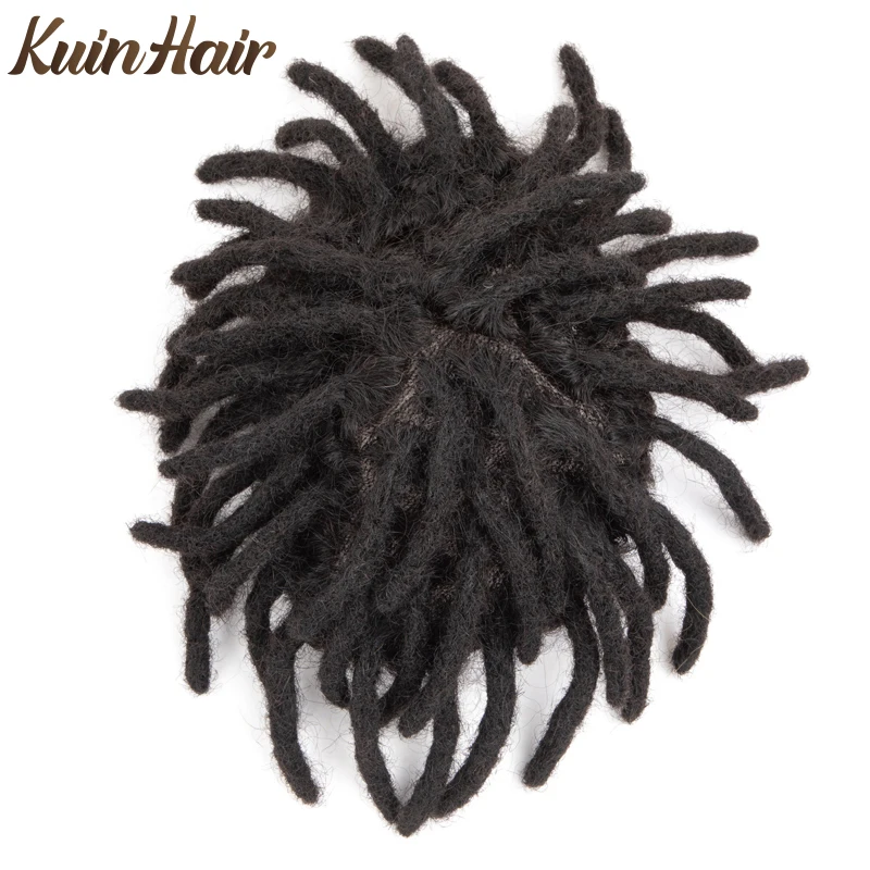 Dreadlocks Afro Curly Men Toupee 100% Human Hair Wigs Durable Fine Mono Natural Hairpiece Men's Capillary Prothesis For Black Me