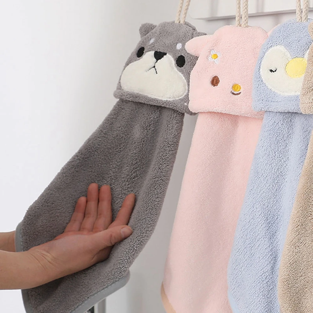 Soft Cute Animal Cleaning Cloth Microfiber Towel Hand Towel Quick Drying Hand Towel Kitchen Supplies