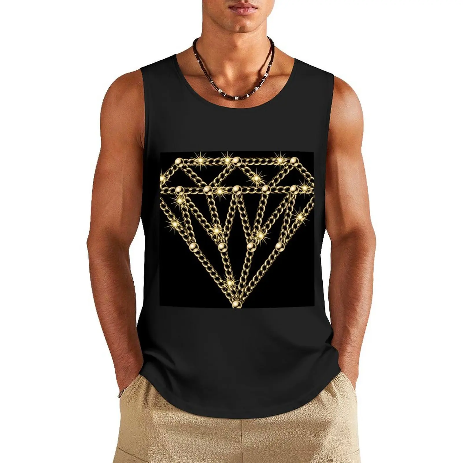 

BLING Tank Top cotton t-shirts man t shirt gym sleeveless shirts