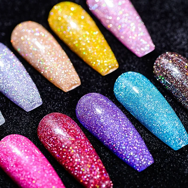 Mtssii 6ml Reflective Glitter Gel Nail Polish - UV LED Nail Gel - Semi Permanent - Base Top Coat