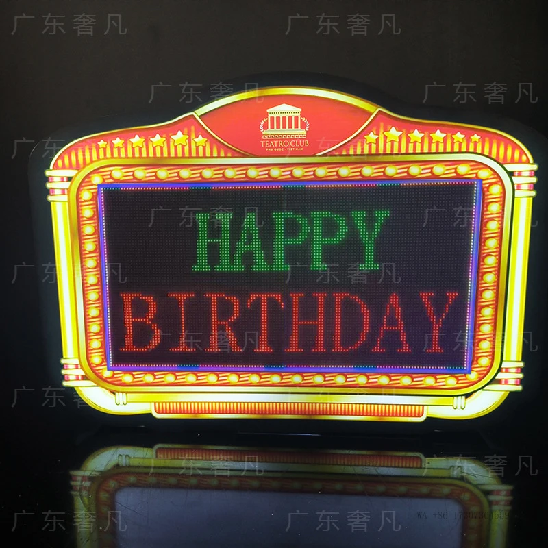 Light-up hand-held sign for bars and nightclubsKTVAtmosphere Props Happy Birthday Scrolling Text Programmable Handheld Sign