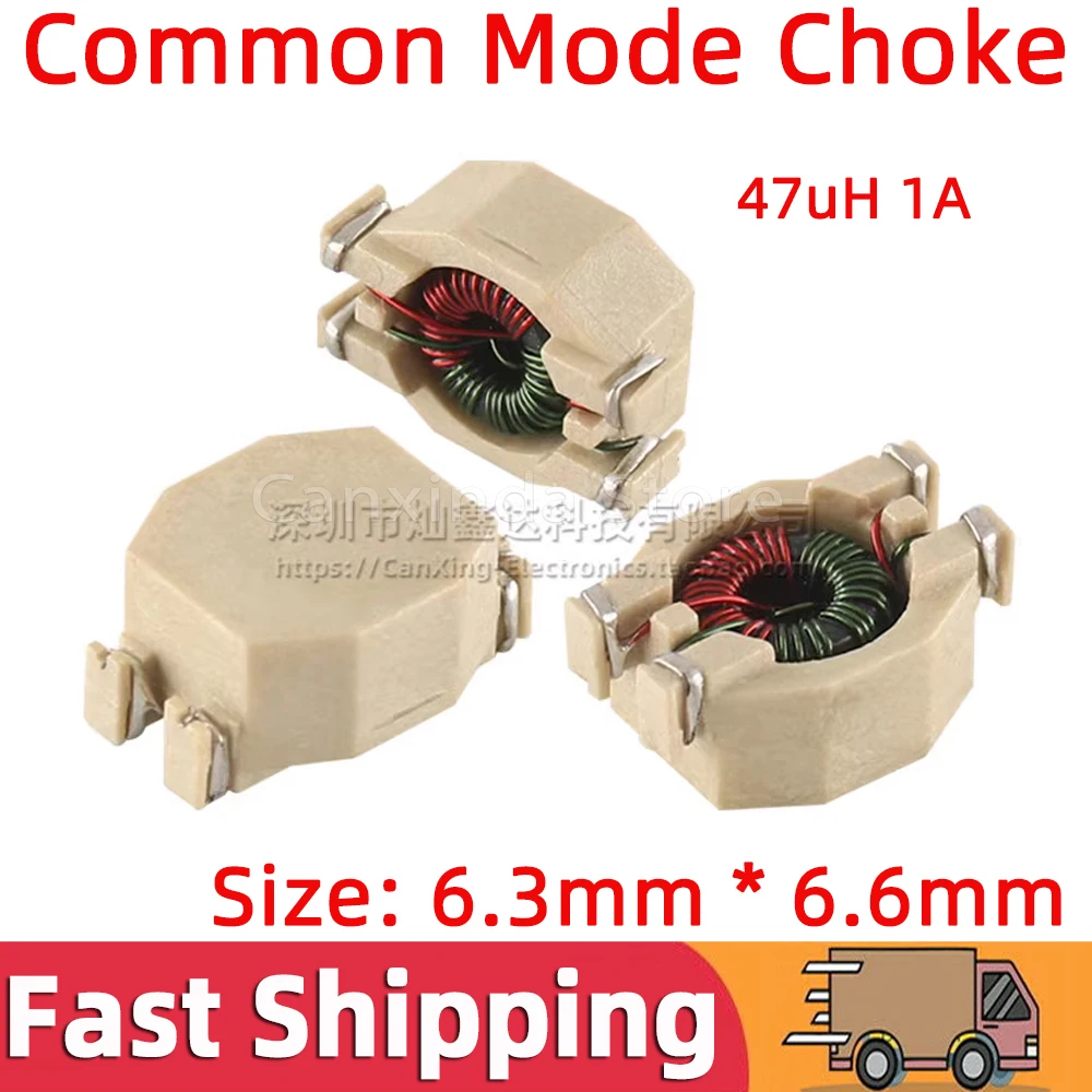 

5pcs SMT SMD Common Mode Choke Inductor Inductance 47uH 1A Switching Power Supply Magnetic Ring Filter