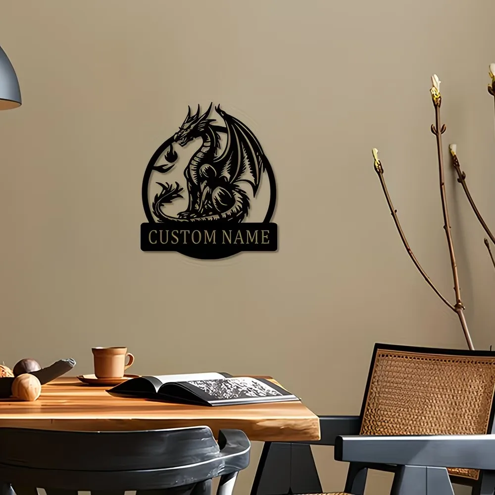 Custom Dragon Breath Metal Plaque - Laser Cut And Spray Painted metal Art Decoration, Durable Outdoor