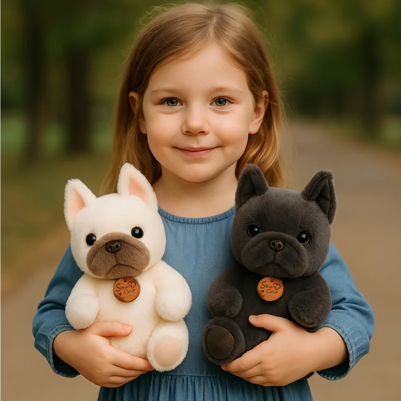 لعبة قطيفة واقعية جديدة على شكل بولدوج، دمية محشوة لطيفة على شكل كلب، مناسبة كهدية للعطلات، هدية عيد الميلاد #1