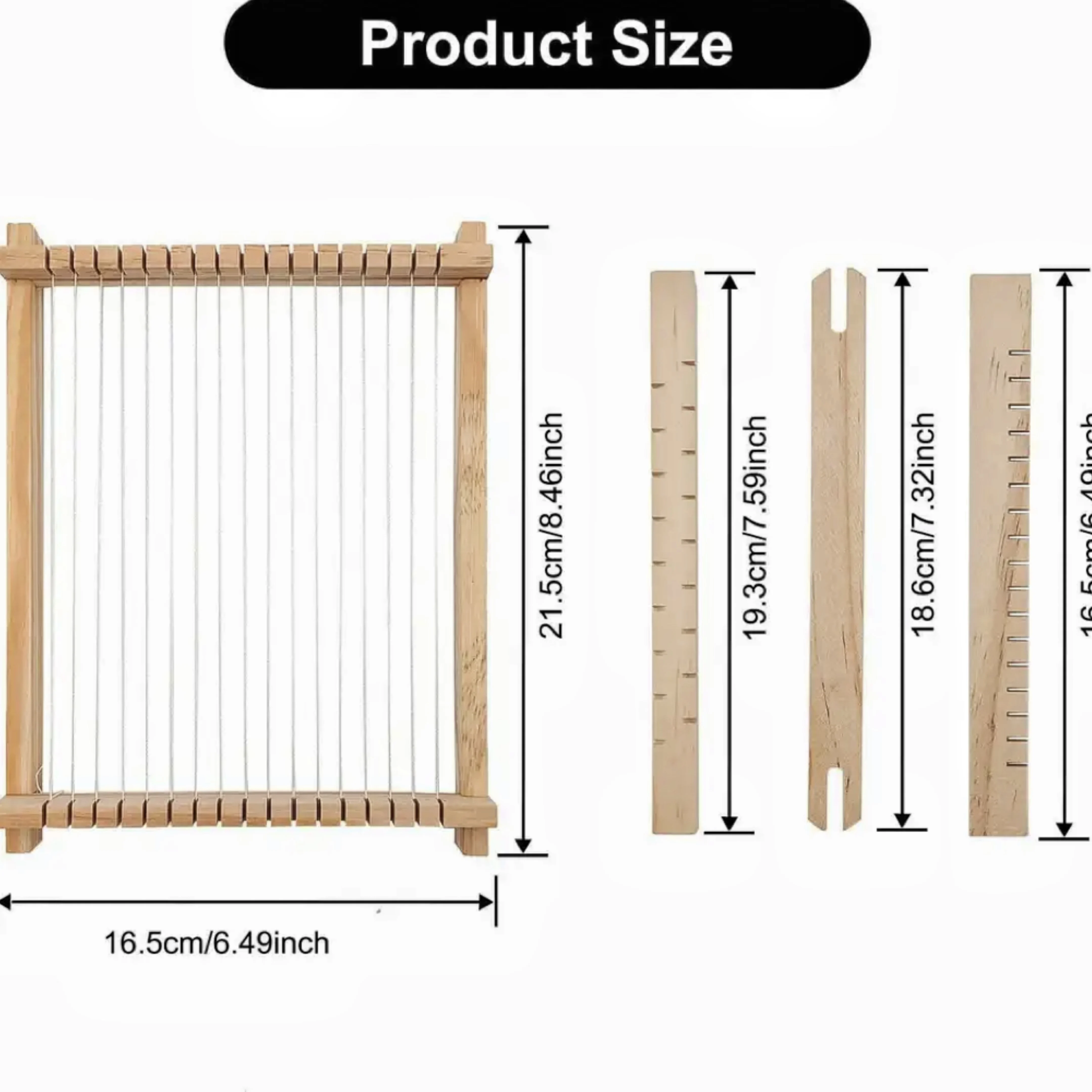 Small Wooden Weaving Loom Kit DIY Traditional Wooden Weaving Toy Loom Handmade Knitting Machine With Accessories For Kids Childr