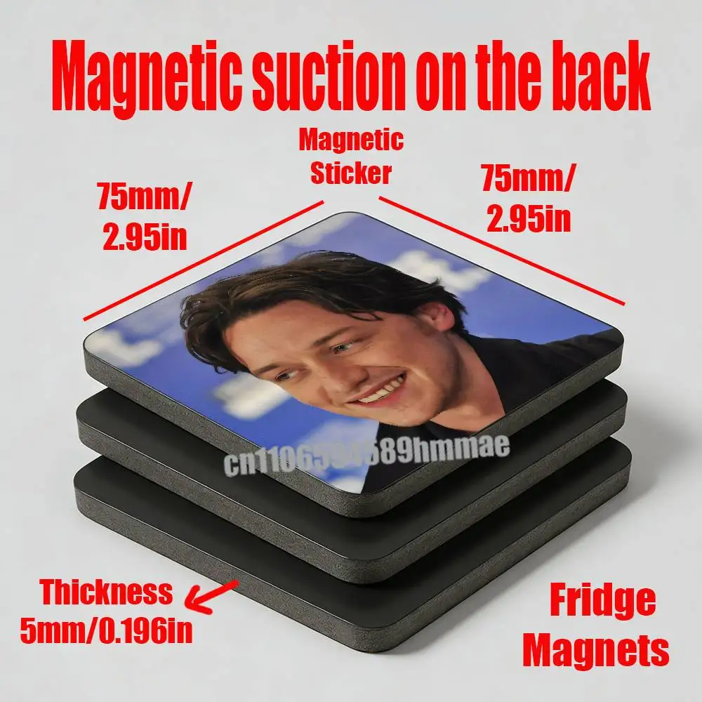 For James Mcavoy Actor Refrigerator Magnets Metal Icebox Cabinet Custom Fridge Magnetic Card Cover