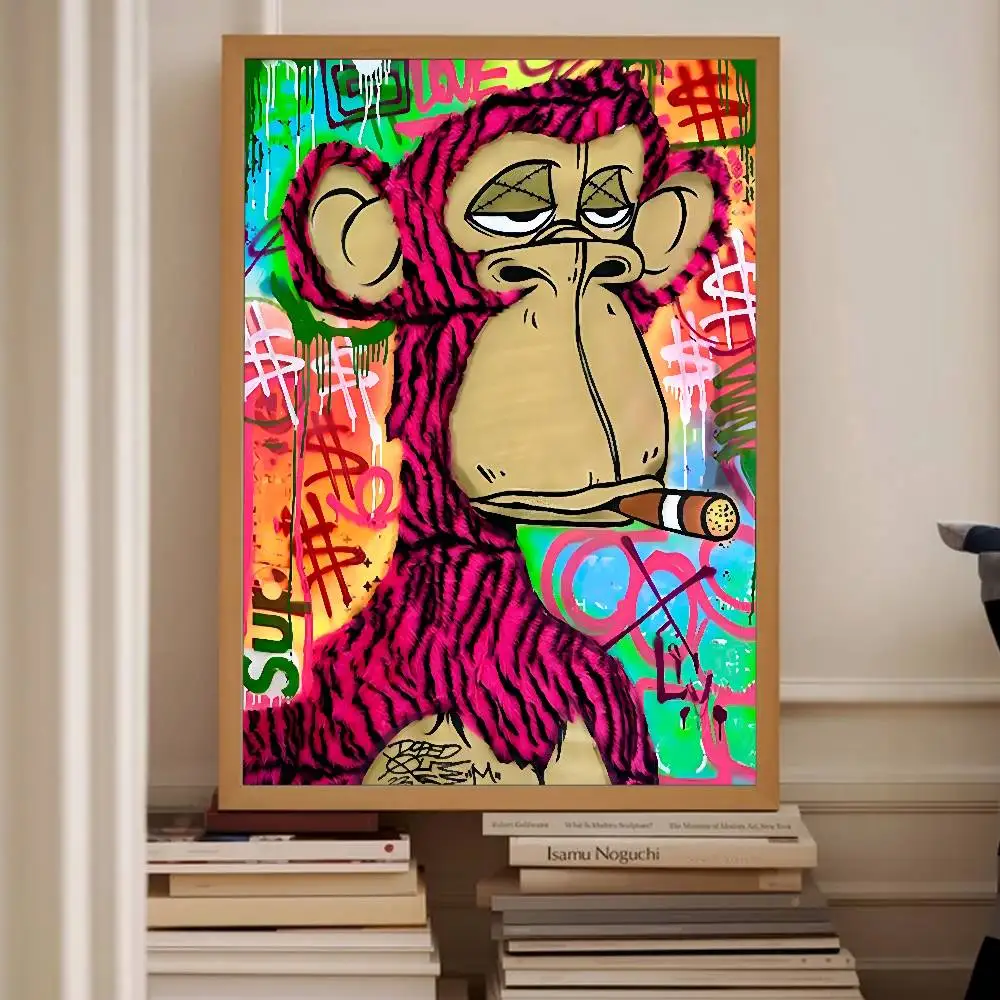 Affiche de singe ennuy, Graffiti Pop singe, peinture sans cadre, Art mural abstrait, images de dessin anim, imprims muraux pour chambre d'adolescent, dcoration de maison