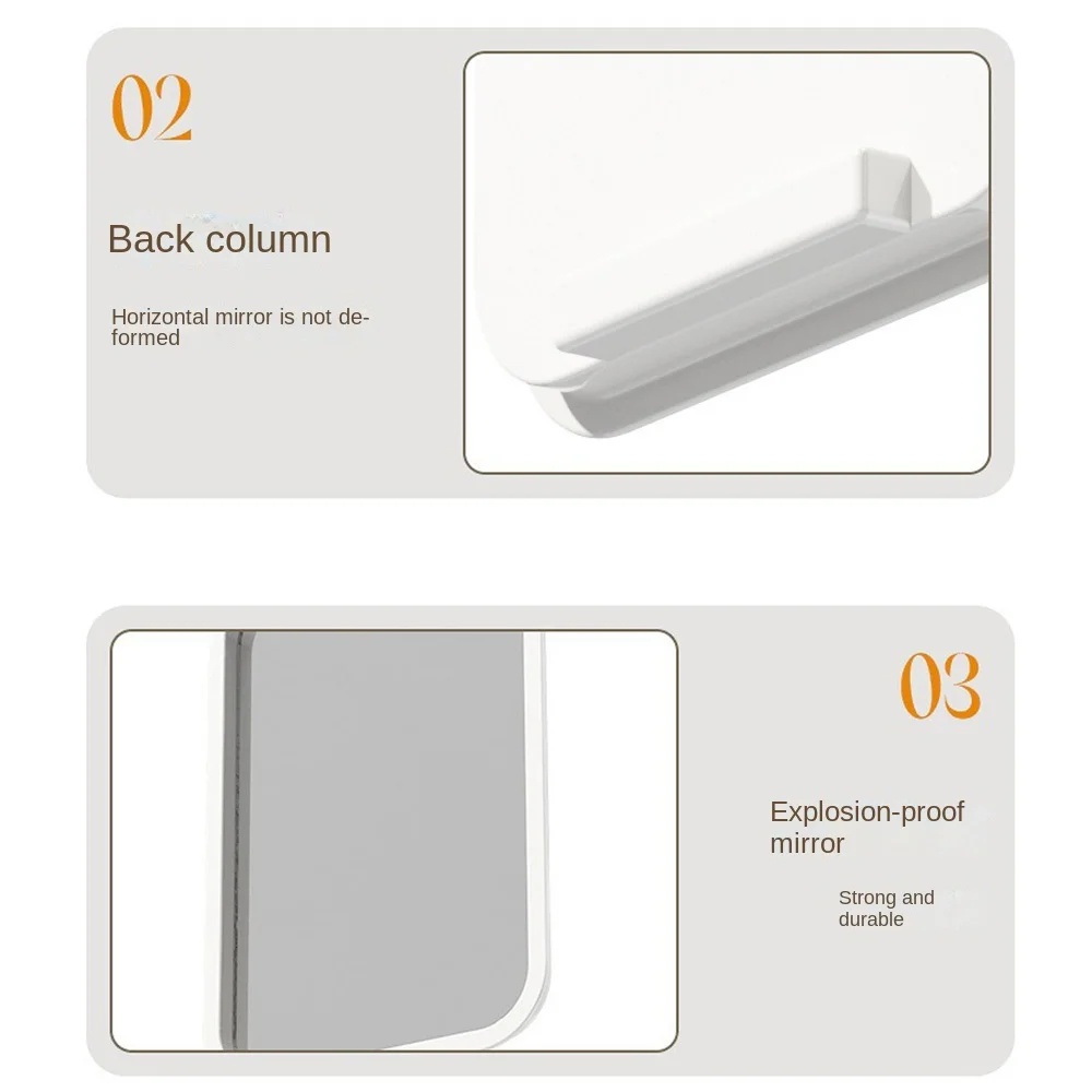 Anti-condens zuignap douchespiegels Sterke zuigkracht Stevige wandgemonteerde spiegels Eenvoudig te installeren Helder beeld