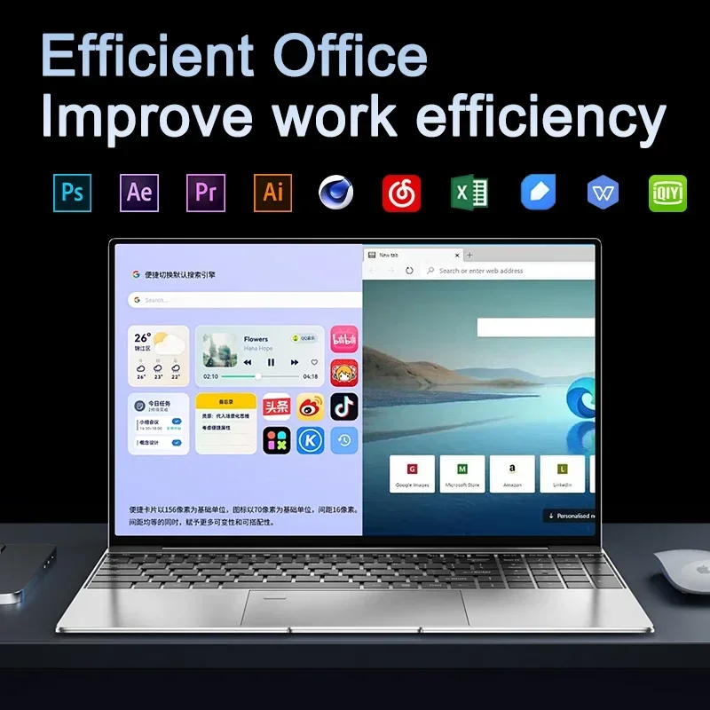 Portable 15.6 Inch Notebook Computer Intel N150 32GB RAM 1TB 2TB SSD High‑Performance Laptop For Business Office Student Study