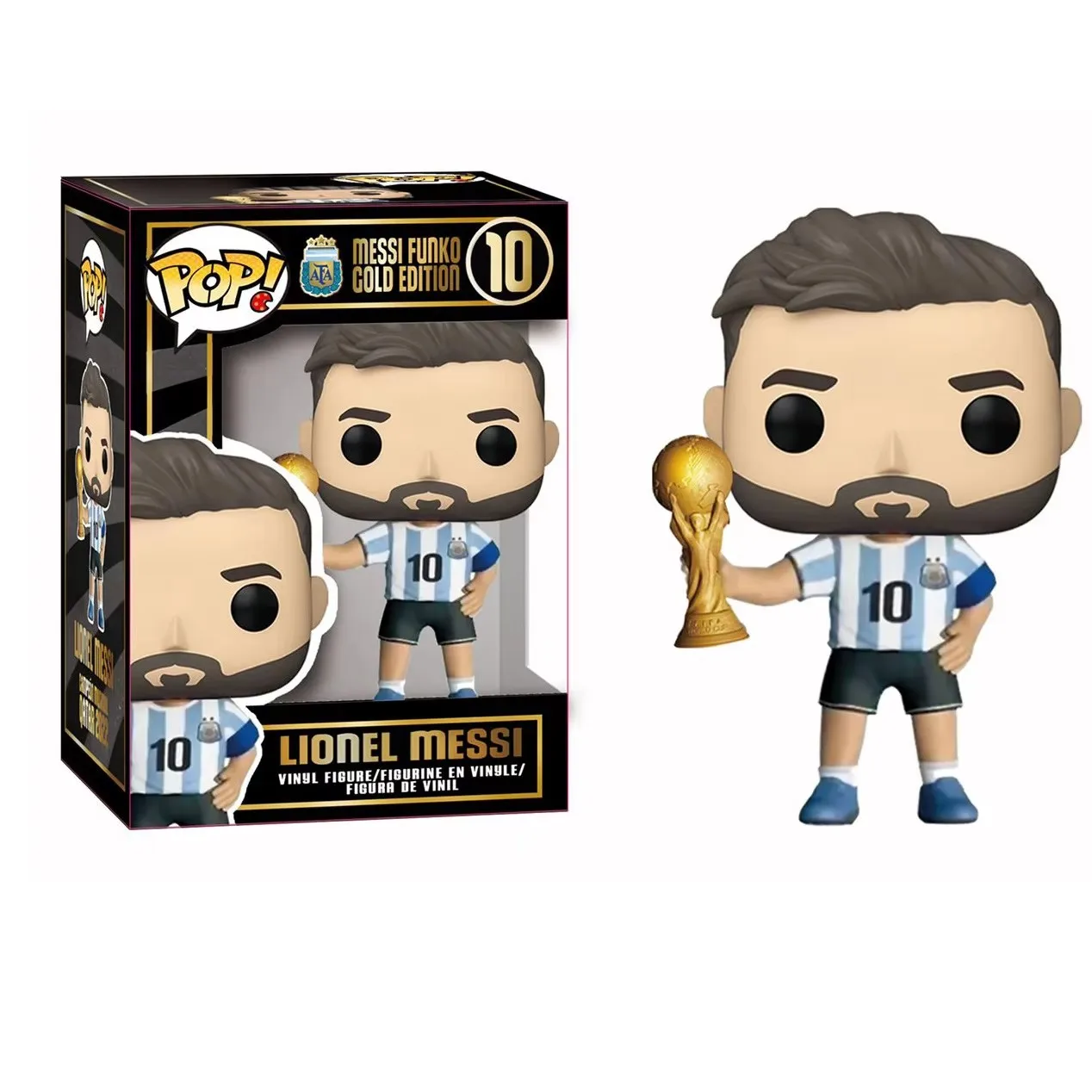 Funko figura Pop Messi figura de acción fútbol superestrellas Messi funko edición dorada modelo muñeca colección decoración juguetes regalos de navidad