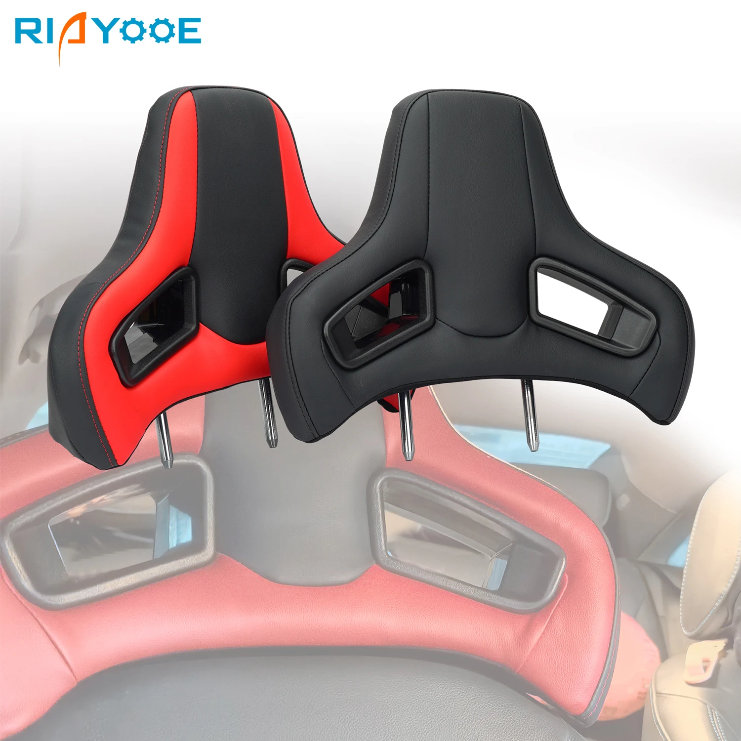 

Car Sport Seat Headrest with Plug&Play System PVC Leather Neck Pillow Cushion for Universal Original Racing Seat Headrest