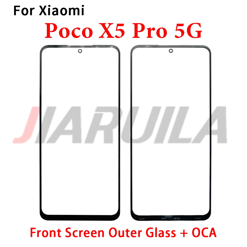 Verre extérieur d'écran avant avec OCA pour Xiaomi Poco X6 Pro F3 F4 GT C40 F5 Pro M3 M4 X3 F3 Pro X4, pièces de réparation d'objectif externe LCD