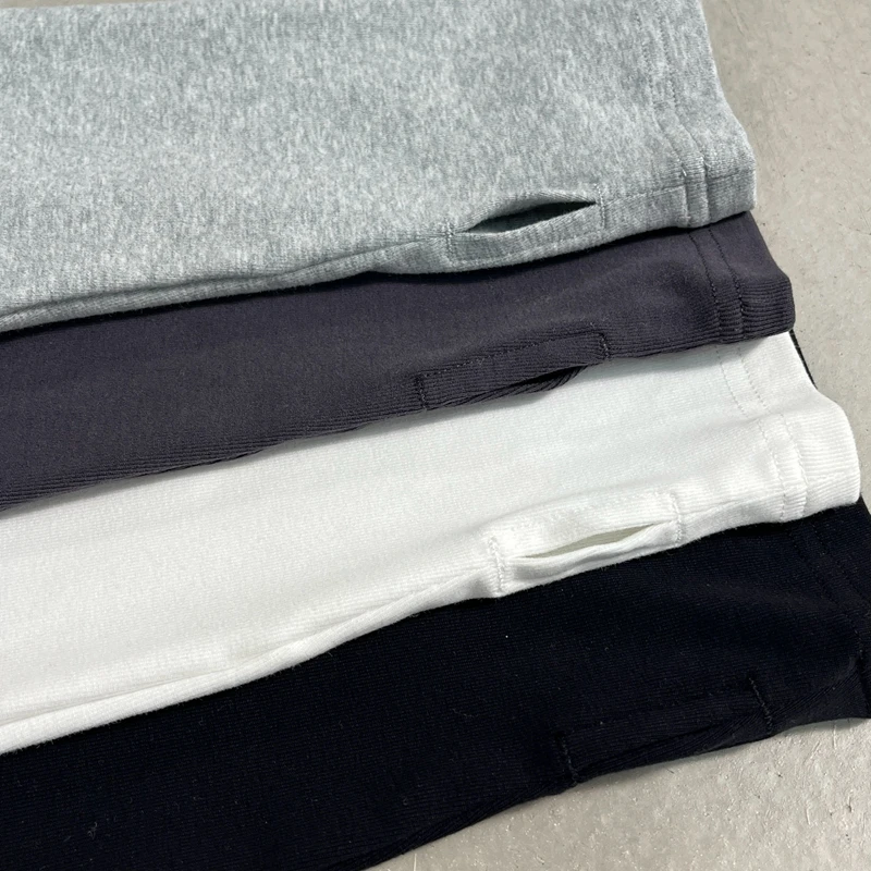 Einfarbiges Weißes Langarm-T-Shirt Hochwertige Baumwolle Rundhals Übergroßes Daumenloch-Oberteil Lässiges Reise-Büro-Basis-T-Shirt Sommer – Detail 11