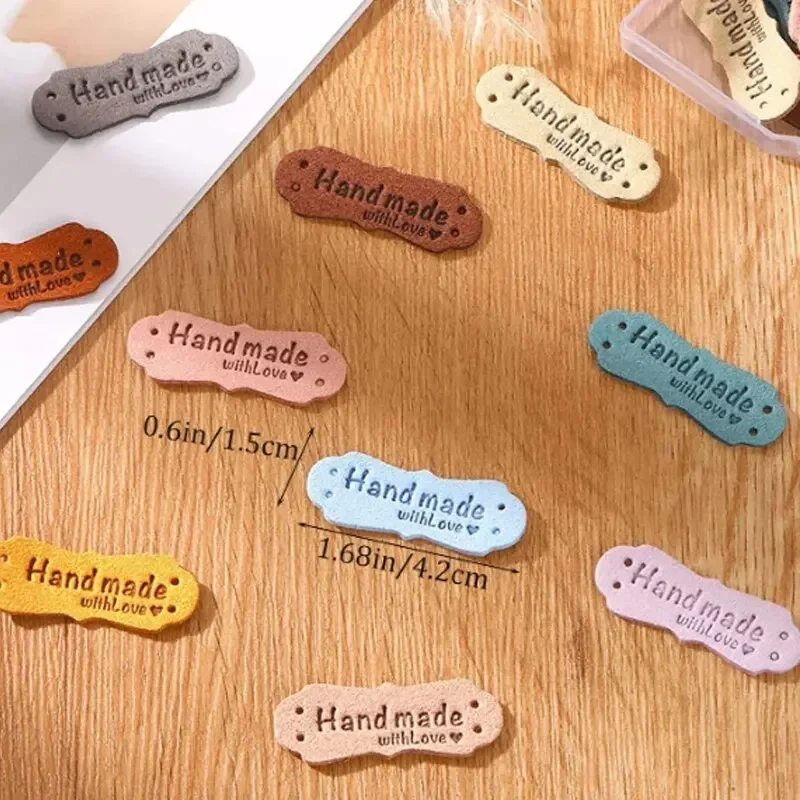 

10шт швейных этикеток ручной работы из искусственной кожи | Прочный, легко пришивается | Идеально подходит для одежды, шапок, сумок и подарков ручной работы.