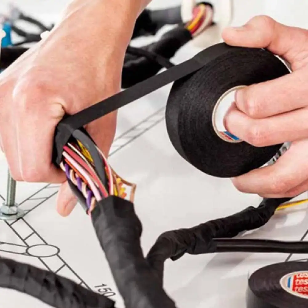 New Electrical Tape Heat Resistant Harness Tape Insulation Car Fabric Cloth Tape Waterproof Noise Resistance Adhesives Tape