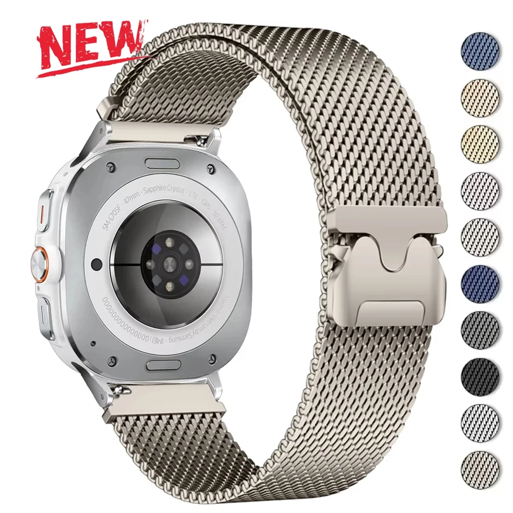 

Миланский ремешок для часов Samsung Galaxy Watch 8Classic/8Ultra 2025 из нержавеющей стали с магнитной пряжкой без зазоров для 7Ultra 47 мм ремешок для часов