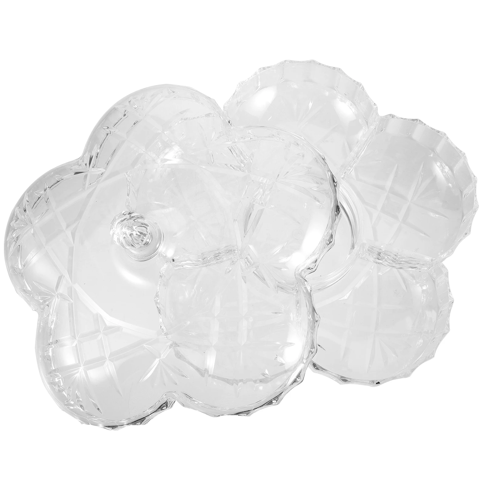 

Transparent PP Candy Nut Storage Box Dried Fruit Tray Snack Bowl Kitchen Plate Container Clear Dish Premium Multi-grid Home
