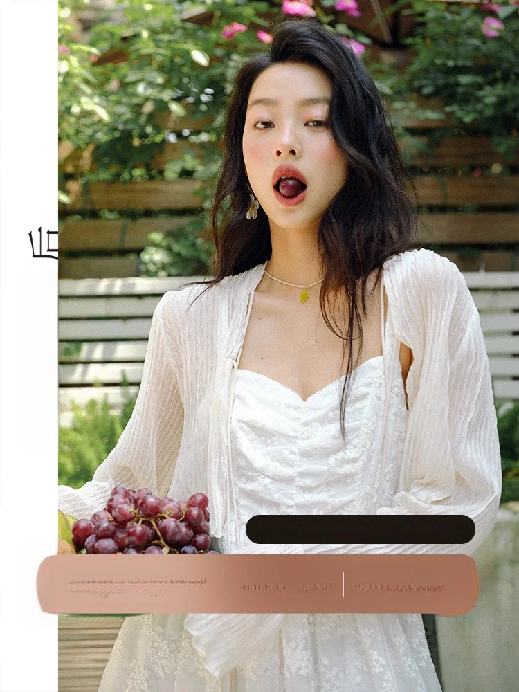 

since Then White Lightweight Summer Svel Dr Cover up Women's Faion Retro Commute Sle Pure Color Long Sve Card...