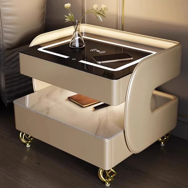 

Bluetooth Speaker Coded Lock Nightstands USB Charging Storage Bedroom Bedsides Table Smart Nordic Nachttische Letto Furniture