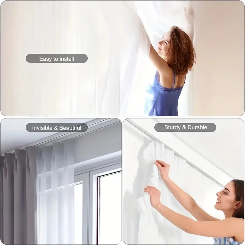 50/100 stücke Vorhang Track Stumm Slider Kunststoff Vorhang Haken Zimmer Dusche Vorhang Hängen Haken Vorhang Ersatzteile – Detail 4
