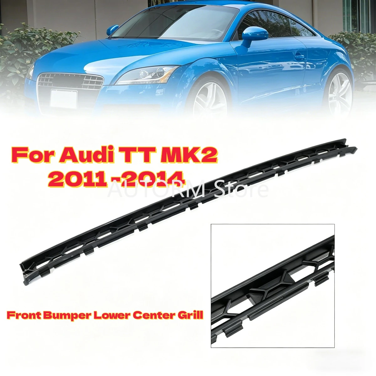 Rejilla de Parachoques Delantero para Audi TT MK2 2011 2012 2013 2014, Reemplaza la Pieza de Repuesto 8J0807697H, Rejilla Central Inferior del Parachoques Delantero