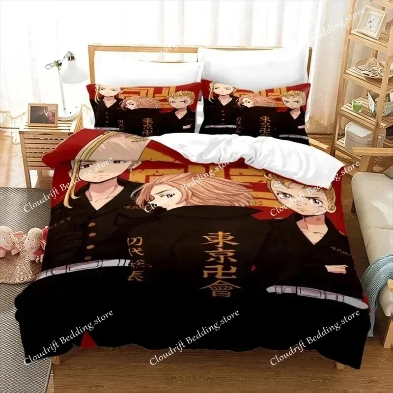 

3D Print Tokyo Revengers Anime Bedding Set Double Twin King Duvet Cover Comforter Pillowcase Boys Girls Adults Quilt Cover