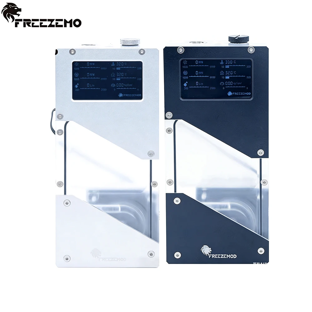 FREEZEMOD AIO Pump Reservoir Intelligent Water Tank Hall Flow Speed RGB Control Porous Position Installation ARGB AURA SYNC