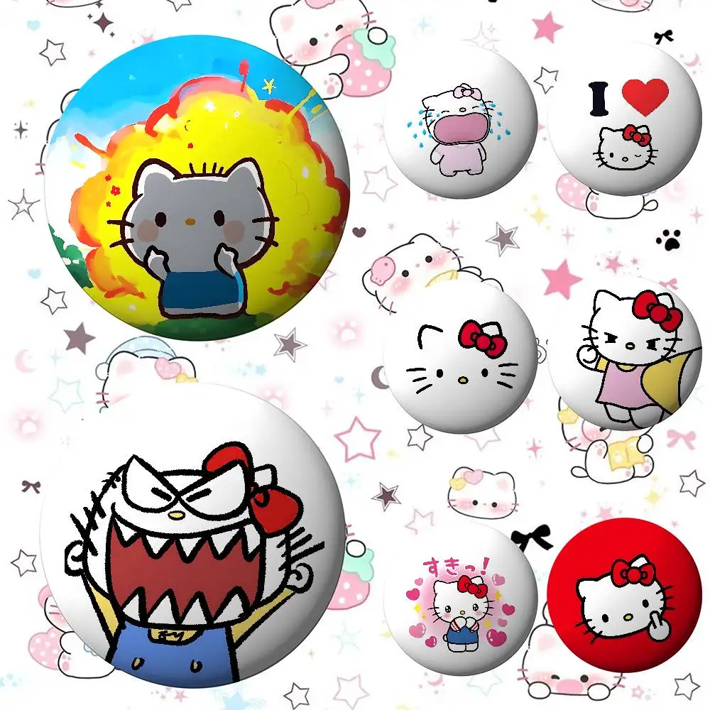 

Cute H-hello Kitty Badges Fans' Cartoon Lapel Pins Brooch Emblem Trinkets Gifts Folks Backpack Decor Jewelry Pieces