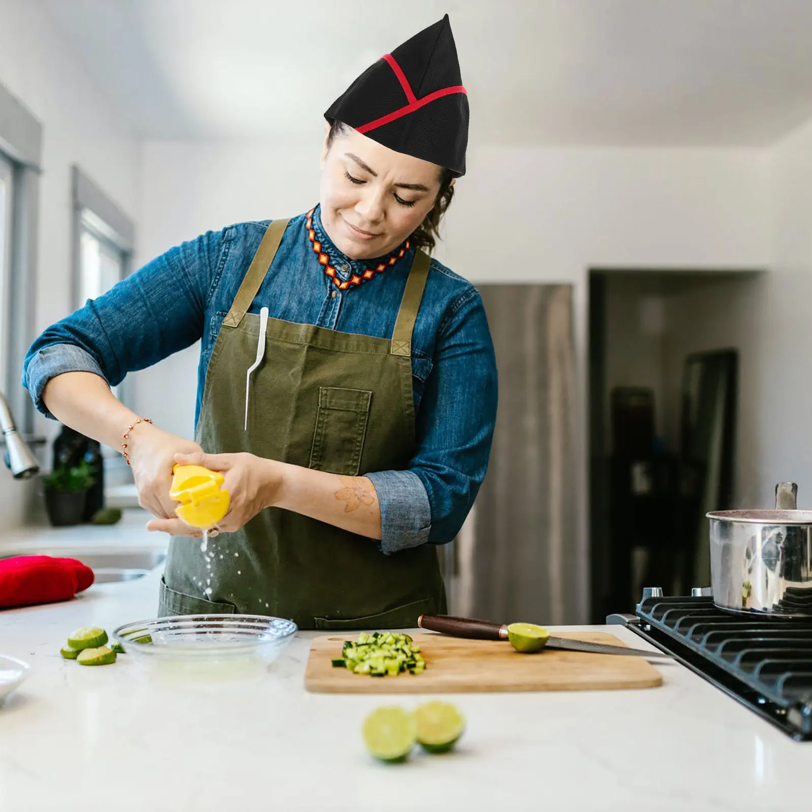 

Breathable Chef Hat Unisex Kitchen Cap for Men Women Oil Protection Sushi Chef Costume Restaurant Work Hat Unisex Kitchen Cap