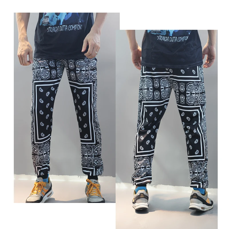 البوليستر باندانا بيزلي بانت عداء ببطء الرجال النساء Sweatpants رياضية Harajuku بنطلون الربيع الهيب هوب الشارع الشهير Z1