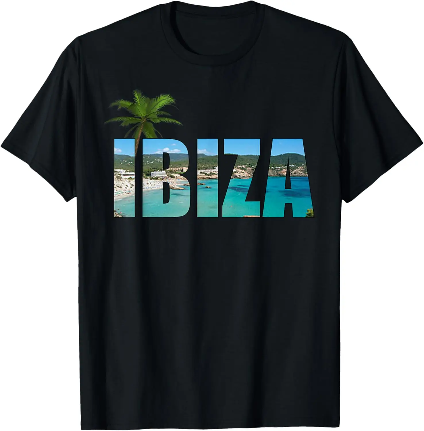

Мужская хлопковая футболка Ibiza Beach Palm Tree с рисунком, повседневная летняя повседневная футболка для отдыха