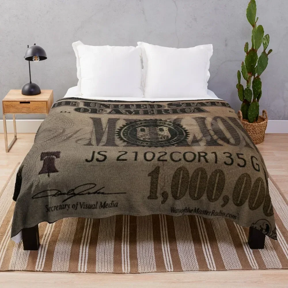 

1 million dollar bill Throw Blanket Weighted Custom Blankets Sofa Quilt Sleeping Bag Softest Picnic Blankets