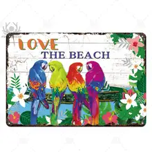 Beach Tin Sign Plaque Metal Vintage Summer Metal Wall Sign Beach Decor ...