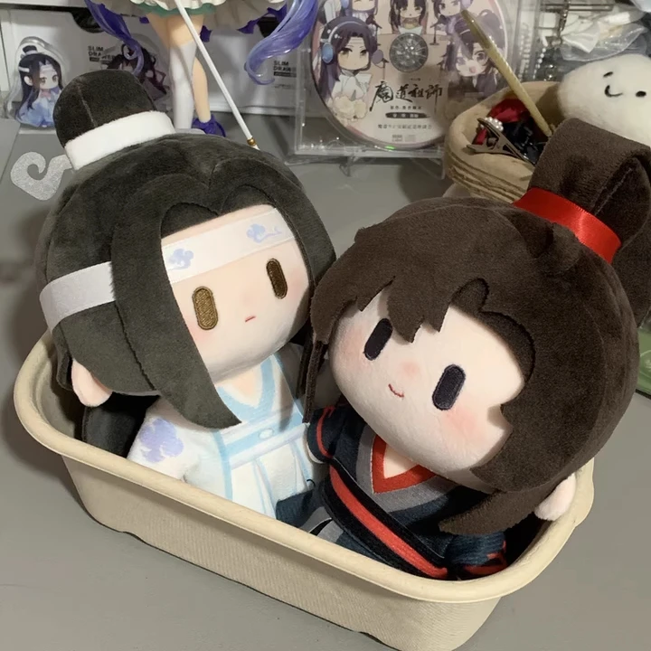 Cute 15cm Anime  Mo Dao Zu Shi Plush Doll Toy With Bean Eyes Plump Body Blue Xiangji Wei Wuxian Plush Toy Gift