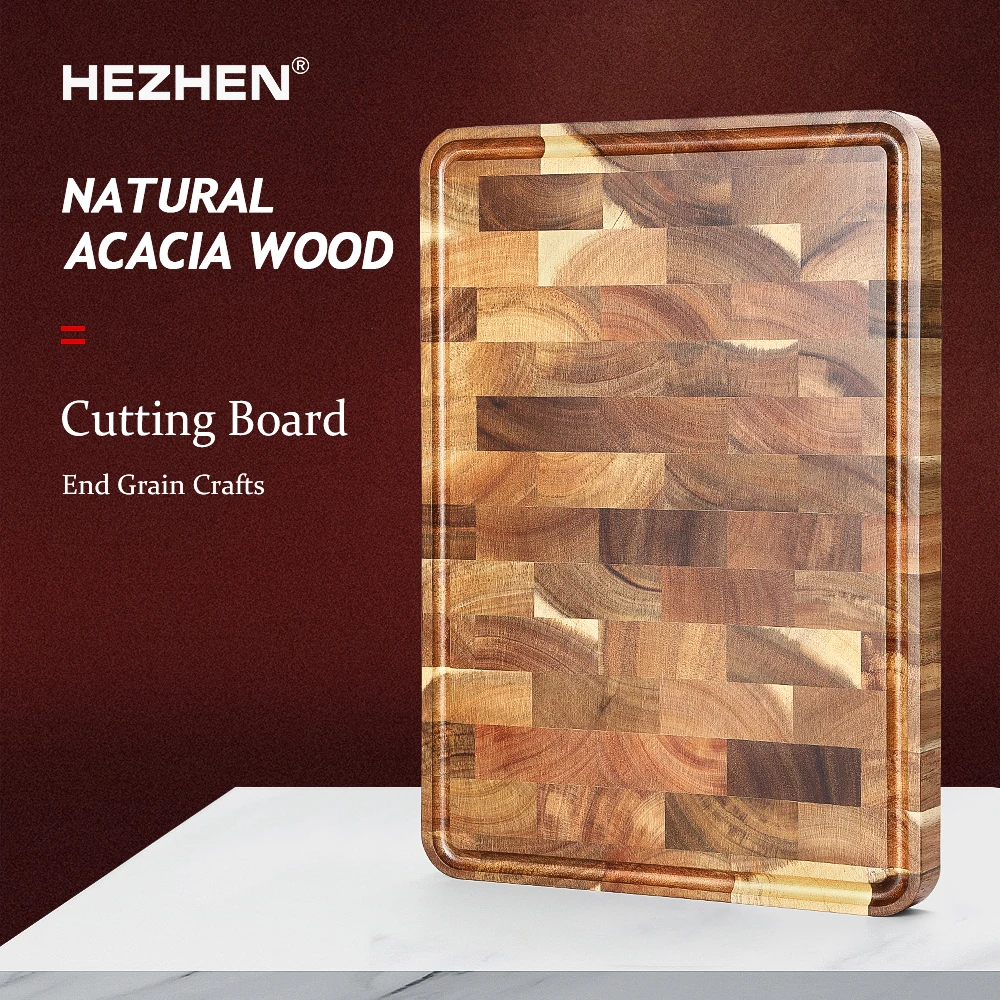 HEZHEN Cutting Board Acacia Splicing Kitchen Accessories Cooking Tools Double-sided Use Chopping Board