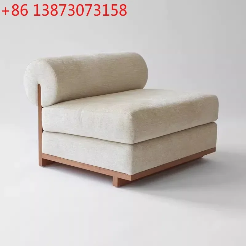 Nordic solid wood sofa chair simple modern light luxury leisure back chair living room bedroom wabi sandy wind bed and breakfast
