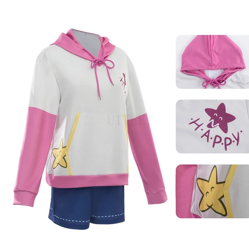 Juego PJSK Otori Emu disfraz de Cosplay para mujer Sudadera con capucha pantalones cortos conjunto niñas ropa deportiva diaria disfraz de Anime bidimensional