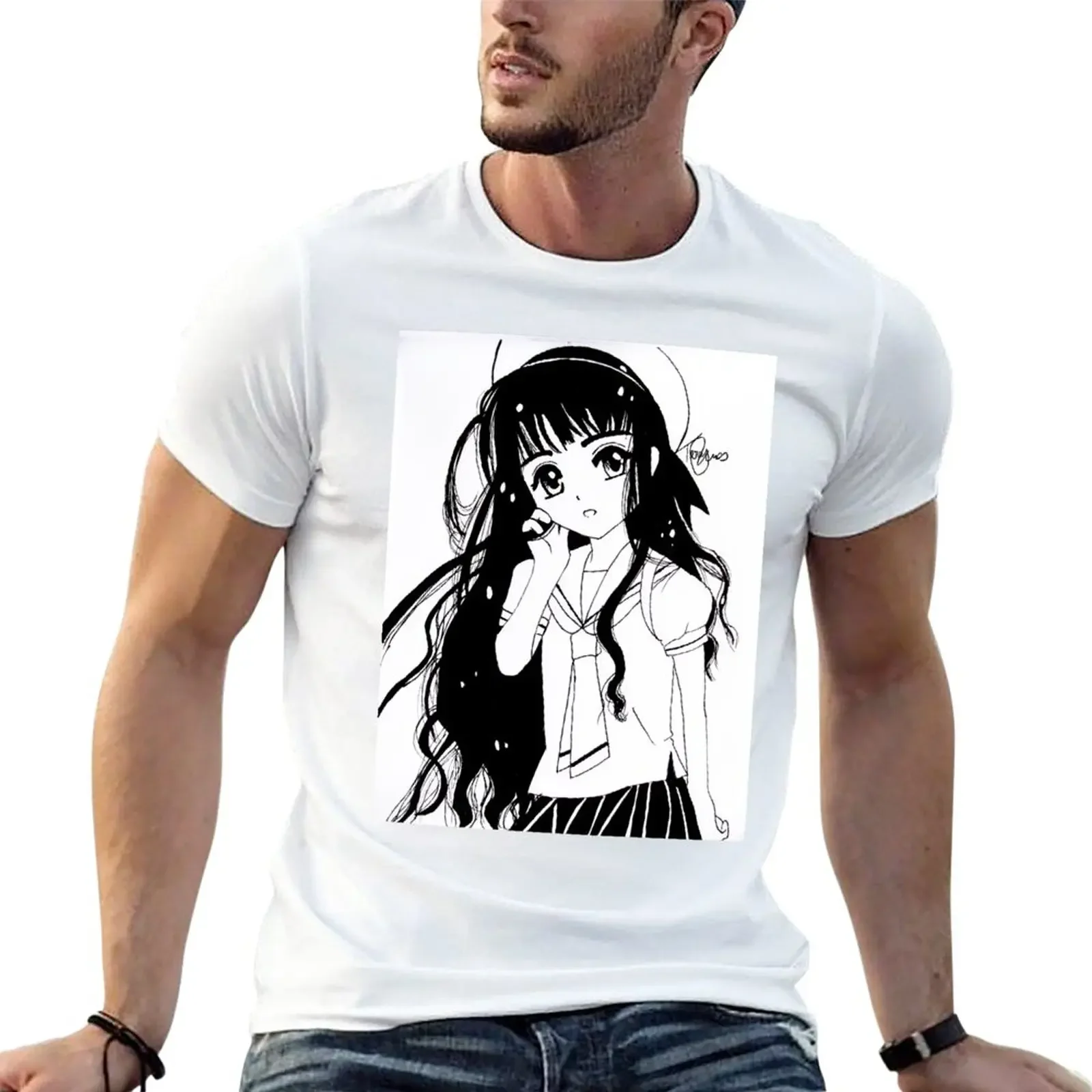 Tomoyo Daidouji Sketch - Cardcaptor Sakura T-Shirt plus size tops summer top oversized mens t shirts casual stylish