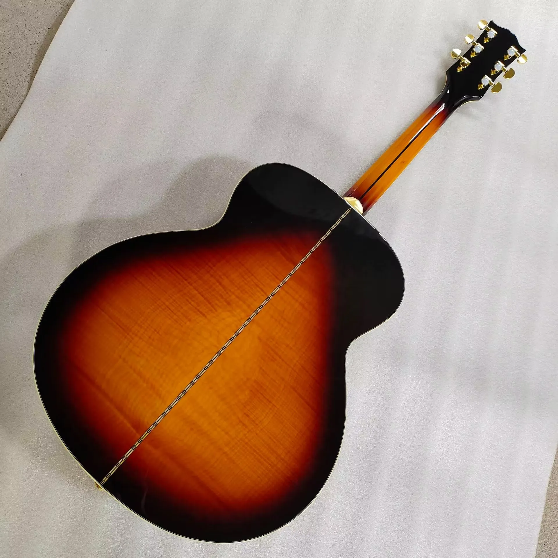 Ulepszona gitara elektryczna Sunburst, klon płomienisty, lite świerk, korpus Jumbo, 43 cale,