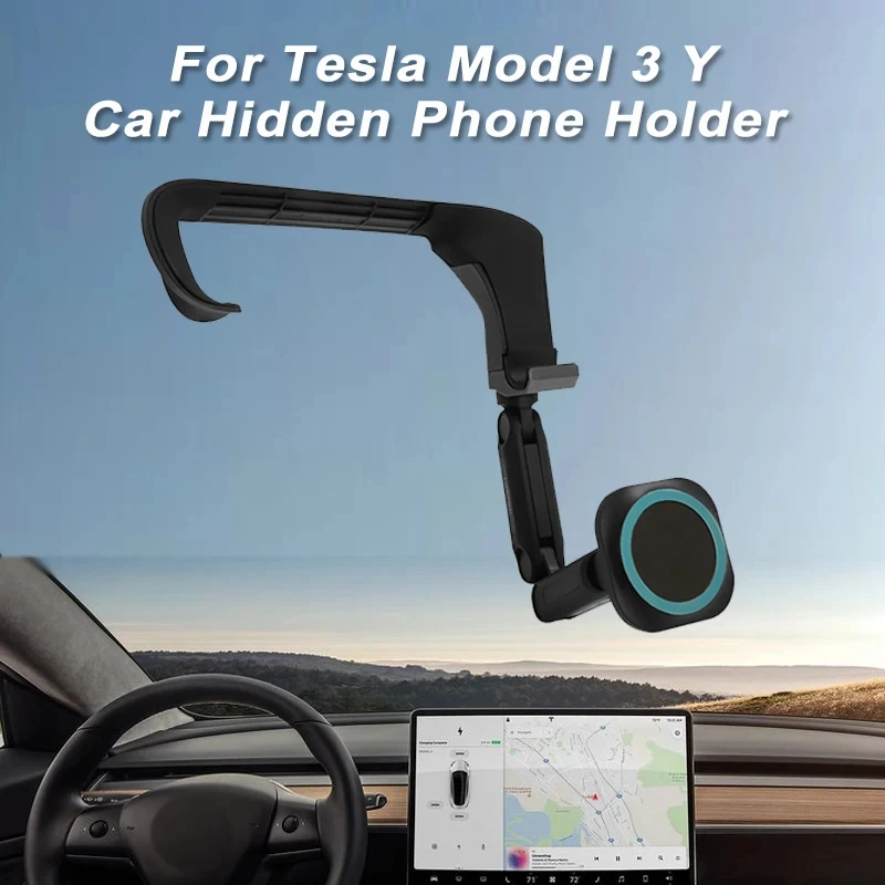 Model 3 Y Magnetic Car Phone Holder Mobile Stand Support Arm For Tesla Scalable Hidden Floating Screen Phone Mount Bracket